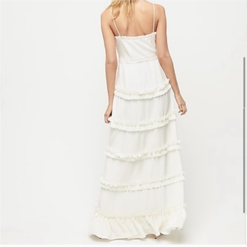 J.Crew Collection tiered ruffle silk tricotine gown ivory womens 10 weddings - Picture 4 of 12